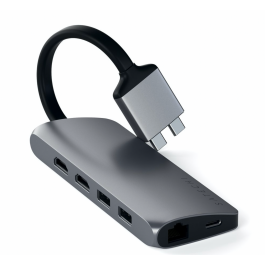 Satechi USB-C Dual Multimedia Adapter - vesoljno siva